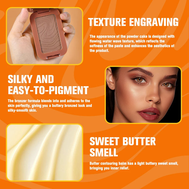 Professional Makeup Matte Buttermelt Bronzer, Long Wear Face Makeup, Korean Face Cosmetics, Wear Up to 12 Hours, Vegan Formula