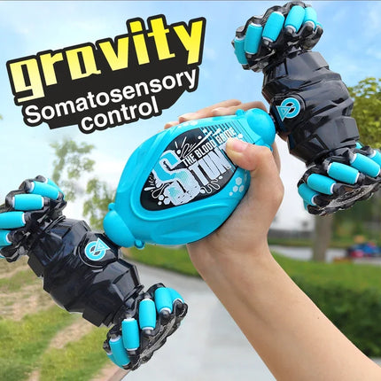 Gesture Sensing Dual Control Twist Car Double-Sided Drift Stunt Rechargeable Remote Toy with LED Lights - Perfect Gift for Kids