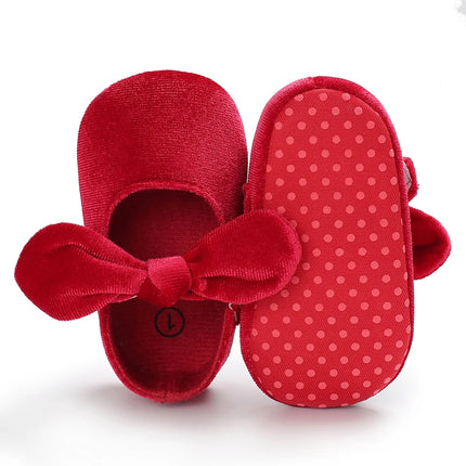 Fashionable Red Baby Shoes for Newborn Girls Cloth Bottom Elegant Noble Casual First Walking Shoes