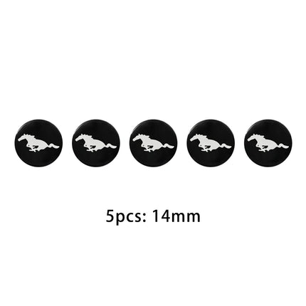 5/10pcs 21mm Car Remote Control Key Badge Stickers Decoration For Ford Mustang GT 2024 2025 LHD RHD Auto Interior Accessories