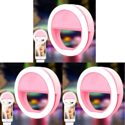 1/2/3/4Pcs LED Selfie Ring Fill Light Cell Phone Third Gear Fill Light USB Charge Portable Beauty Flash Photo Beauty Light Live