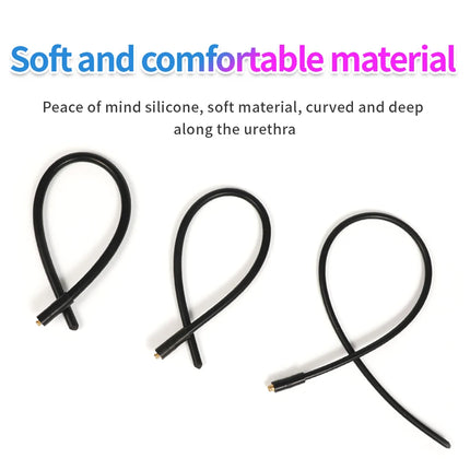Electric Stimulation Urethral Dilator Shock Horse Eye Rod Silicone Penis Plug Man Masturbation Set Delayed Ejaculation Sm Toys