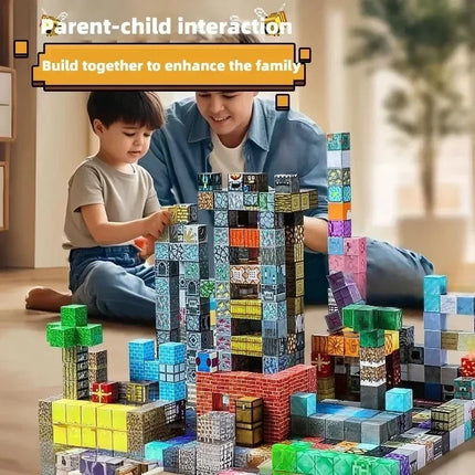 Magnetic Building Blocks Model DIY Assembly Toy Building Blocks STEM Educational Sensory Toys Mine World Magnet Cube Gifts