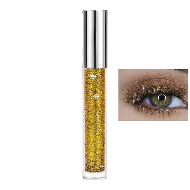 Gold Silver Glitter Mascara 3D Volume Eyelashes Curling Shimmer Mascara Diamond Shine Waterproof Volume Curl Mascara Eye Makeup