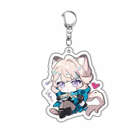 Genshin Impact Furina Arlecchino Neuvillette Lynette Lyney Wriothesley Keychain Anime Game Pendant Accessories Gift
