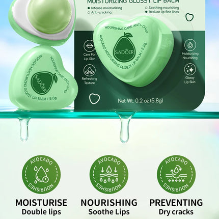 SADOER Avocado Moisturizing Lip Balm Hydrating Lipstick Nourishing Anti Cracking Plump Lips Lip Plumper Skin Care Cosmetics