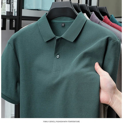 Men's 100% Cotton Polo Shirt - Summer Casual Breathable Tee, 19 Colors, Ideal for Golf and Sports, Business Casual, Silk-Like Finish