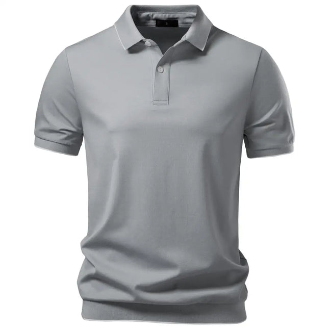 AIOPESON Old Money Polo Shirt Men‘s Solid Color Design Premium Fabric Skin Friendly Cool Breathable Soft Wear
