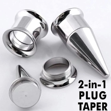 Stainless Steel Screw Fit Stretcher Ear Taper 2 in 1 Plug Tunnel Piercing Expander Jewelry Gauges Screw Up Kit 2-20mm