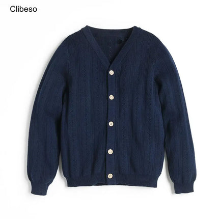 Knitted Cardigan for Kid Sweater Spring Autumn Children Clothes Unisex Boys Girls Single-Breasted Knit Sweaters Knitting Clothes
