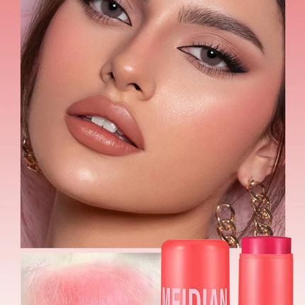 4pcs Matte expansion color, natural nude makeup, lips and cheeks, transparent jelly, powder blusher stick, powder blusher cream
