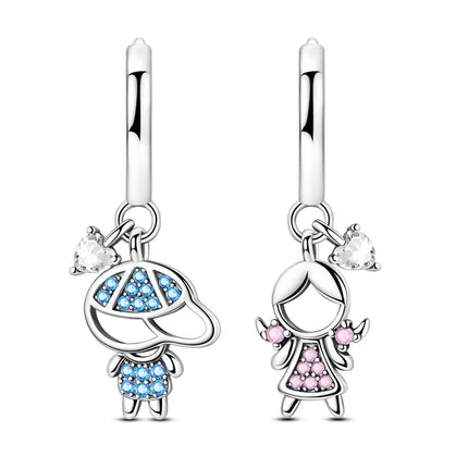 2025 New 925 Sterling Silver Earrings Simple Bow Strawberry Butterfly Hoop Stud Earrings for Wedding Party Women Jewelry Girls