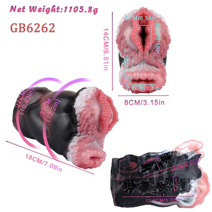 GEEBA Dual Channel Soft Silicone Male Masturbator Realistic Vagina Pocket Pussy Men's Stroker Adult18+ Onahole Sex Toys For Men