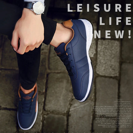 Pu Leather Men Shoes Sneakers Trend Casual Breathable Leisure Male Sneakers Non-Slip Footwear Vulcanized Shoes Tenis Masculino