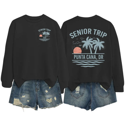 Senior Trip 2026 Sweatshirt Men Women Clothing Unisex Classic Casual Crewneck Top Senior Trip 2026 Fashion Casual Hooded Shirt