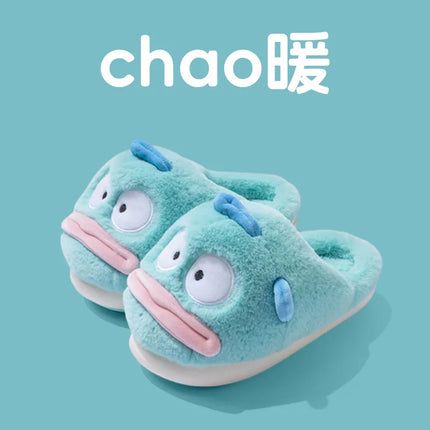 Hangyodon Anime Cartoon Peripheral Cotton Slipper Winter Home Cute Thick Bottom Warm Plush Cotton Outdoor Cute Couple Shoes Gift