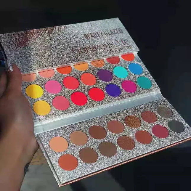63 Colors Eyeshadow Double Door Children Stage Makeup Color Eyeshadow Palette Pearl Matte for Kids