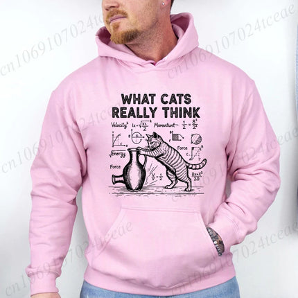Funny Cat Physics Design Hoodies Math Science Humor Cat Print Sweatshirt Personalized Men Women Casual Streetwear Fashion Hoodie