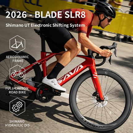 SAVA 2026 NEW BLADE SLR8 Full Carbon Fiber E-Shift Road Bike with SHIMAN0 ULTEGRA 8170 Di2 Kit, Cyclocross Rod Bike Racer