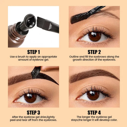 5 Colors Peel Off Eyebrow Gel Semi Permanent Brow Tint Waterproof Lasting Tattoo Peel Off Eyebrow Gel Tint Natural Brows Makeup