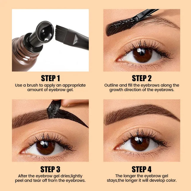 5 Colors Peel Off Eyebrow Gel Semi Permanent Brow Tint Waterproof Lasting Tattoo Peel Off Eyebrow Gel Tint Natural Brows Makeup