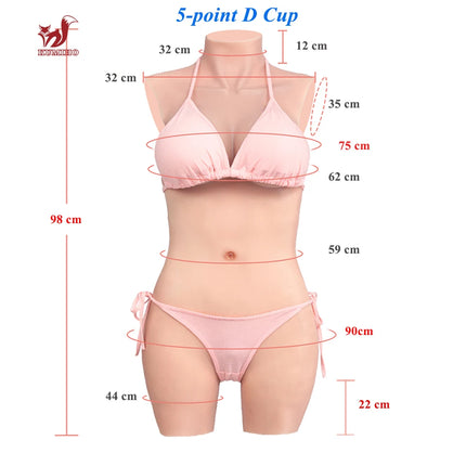 KUMIHO C D Cup 3-Point Bodysuit Cosplay Sissy Silicone Fake Vagina Breast Forms Boobs Silicon Body For Crossdresser Drag Queen