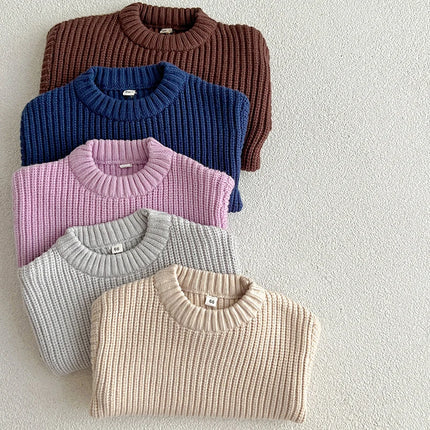 Autumn Baby Boys Girls Knit Sweater Clothes Toddler Infant Kids Knitwear Cotton Soft Winter Long Sleeve Baby Pullover Tops 0-6Y