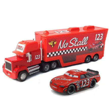 Pixar Cars Lightning McQueen Mack Uncle Truck Black Storm Jackson Cruz Set Metal Diecast Model Toy Kids Christmas Gift