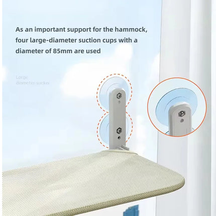Cat Window Hammock Suction Cup Hanging Bed Foldable Cat Perch Sunny Rest Seat Indoor Pet Cat Bed Durable Cat Climber Lounge