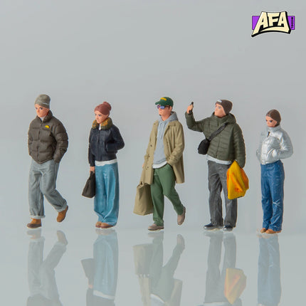 AFA 1/64 Scale Miniature Resin Figures Model Props Street Fashion People Diorama Scenery Accessories for Matchbox Tomica Diecast
