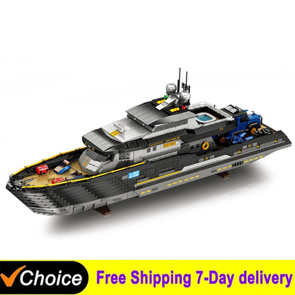 4421Pcs MOC Creative Giant Luxury Yacht Ship Building Blocks Assembling Bricks Model Toys for Boys Christmas Gift Sets