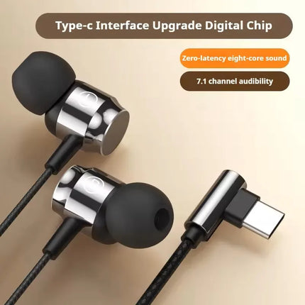 USB Type C Wired Headphone 3.5mm Stereo Music In-Ear Earphones With Wire Control Mic Sleeping Earplugs For Samsung iPhone Xiaomi
