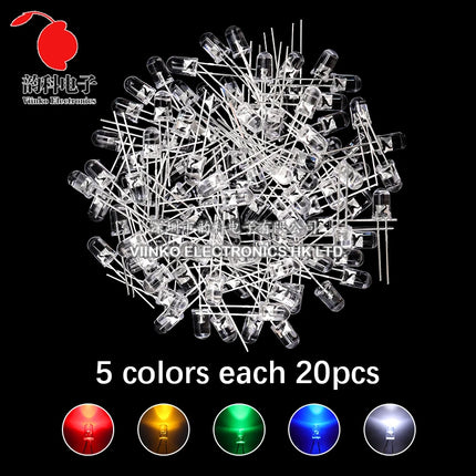 3MM 5MM Light Emitting Diodes Electronics Kit Box F3 F5 LED Diode Assorted Kit White Green Red Blue Yellow Orange