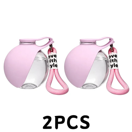 285ml Pet Drinking Silicone Bowl with Lanyard Removable Dog Feeding Bottle Leak-Proof Travel Bowl for Dogs on the Go
