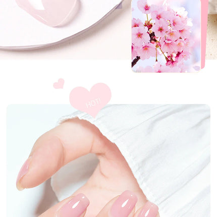 Jelly Transparent Ice Through Gel Nail Polish Pink Skin Color Semi Permanent Manicure Top Coat Soak Off UV Gel Varnish Nail Art