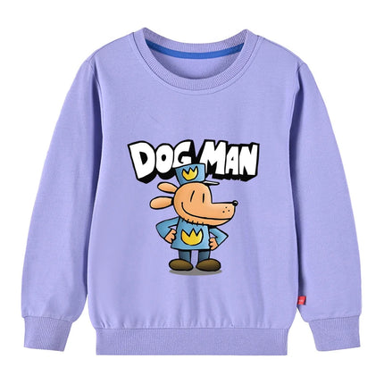 Dogman Kids Sweatshirt Autumn Children Funny Cartoon Dog Man Long Sleeve Tops Boys Anime Fashion Hoodie Girl Casual Clothes