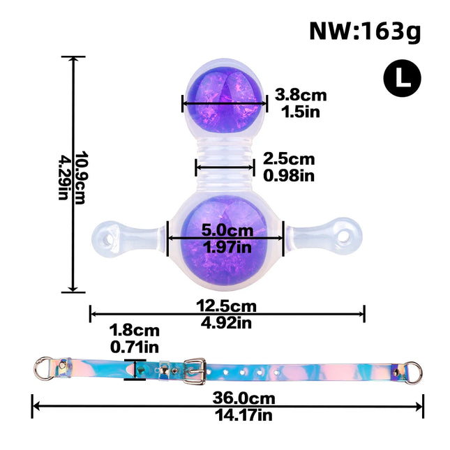 LEZEE Silicone Mouth Gag BDSM Ball Gag Breathable Open Oral Belt Mouth Balls Adult Game Bondage Gear Sex Toys For Women Men