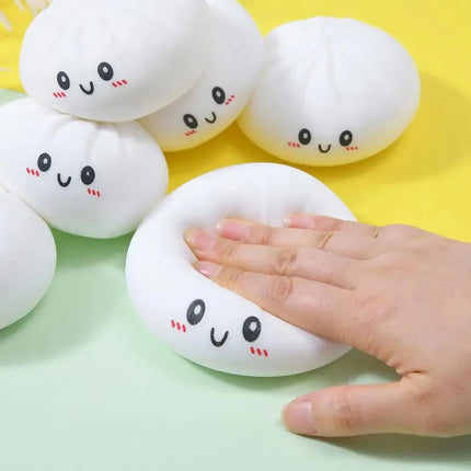 Giant Dumpling Squeeze Toy for Anxiety Relief Soft Steamed Stuffed Bun Simulation Food Fidget Decompression Dough Toy