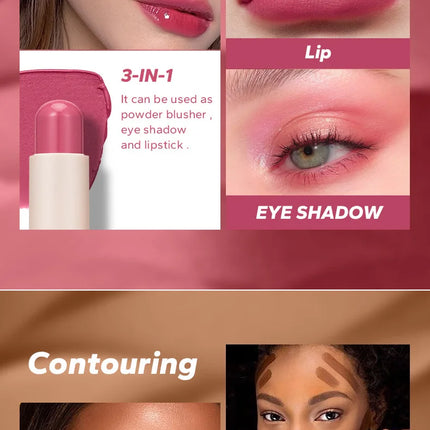 BEAUTY GLAZED multi-colour matte highlight blush stick glazed non-stick glass delicate and supple multi effect makeup