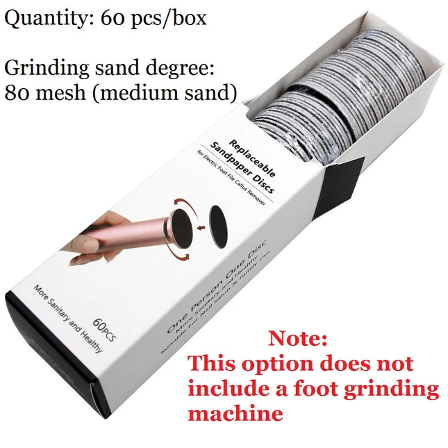 60pcs Replaceable Sandpaper Disc Pedicure Care Polishing Sand Electric Foot File Drills Accessories Cuticle Callus Remove Tool