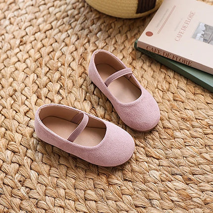 New Girl Dresses Casual Shoes Simple Fashion Children Leather Shoes Solid Color Spring Autumn Kids Princess Ballet Flat Shoes