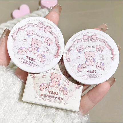 Monochrome Cute Blusher Peach Milk Pink Cream Natural Cheek Tint Brighten Waterproof Matte Face Contouring Blush Palette Makeup
