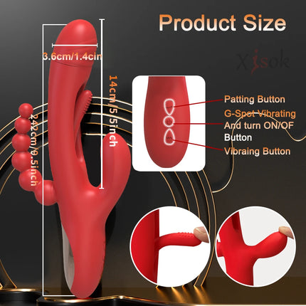 Tapping Flapping Rabbit Vibrator G-Spot Vagina Vibrator for Women Clit Anal Stimulator Female Masturbation Sex Toy for Women