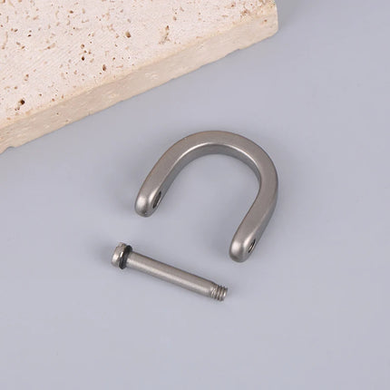 Titanium D Ring Key Shackle U Shape Key Ring Horseshoe Clasp For Car Fob DIY Leather Key Organizer Keychain