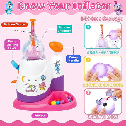 DIY Fun Balloon Inflator Creative Handicraft Inflating Machine Assembled Bobo Sticky Toys Anti-stress Game Children Gift