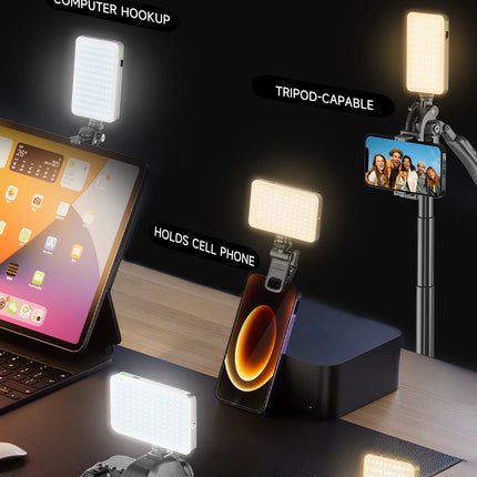 Portable Selfie Light Phone Fill Light 3000mAh Rechargeable Video Photography Light 120 LED 2500K-9000K Dimmable for Live Vlog