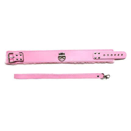 Bdsm Collar Leather And Leash Plush Bondage Sex Necklace Fluffy SM Toys Restraints Sex Toys For Women Couples Adults Games