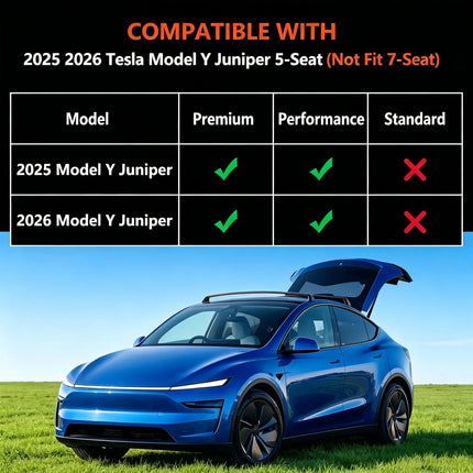 For New Tesla Model Y Launch 2025+ Juniper 2025+ TPE Floor Mats & Cargo Liner, All Weather Trunk Mats Floor Liner Backrest Mats