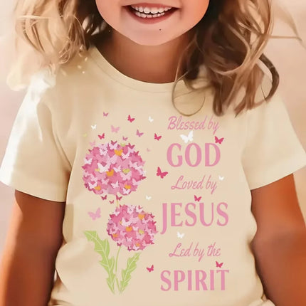 Jesus Loves Me Print Kids T-Shirt Colorful Letter Print Casual Boys Girls Short Sleeve Round Neck T-shirt Funny Tops for Children