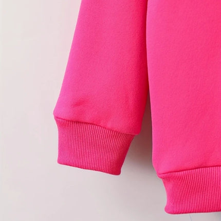 Spring Autumn Infant Toddler Girl Baby Letter Print Hooded Long Sleeve Fleece Sweatshirt Pants Casual Two-Piece Set